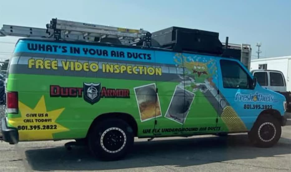 The branded Fresh Ducts service van